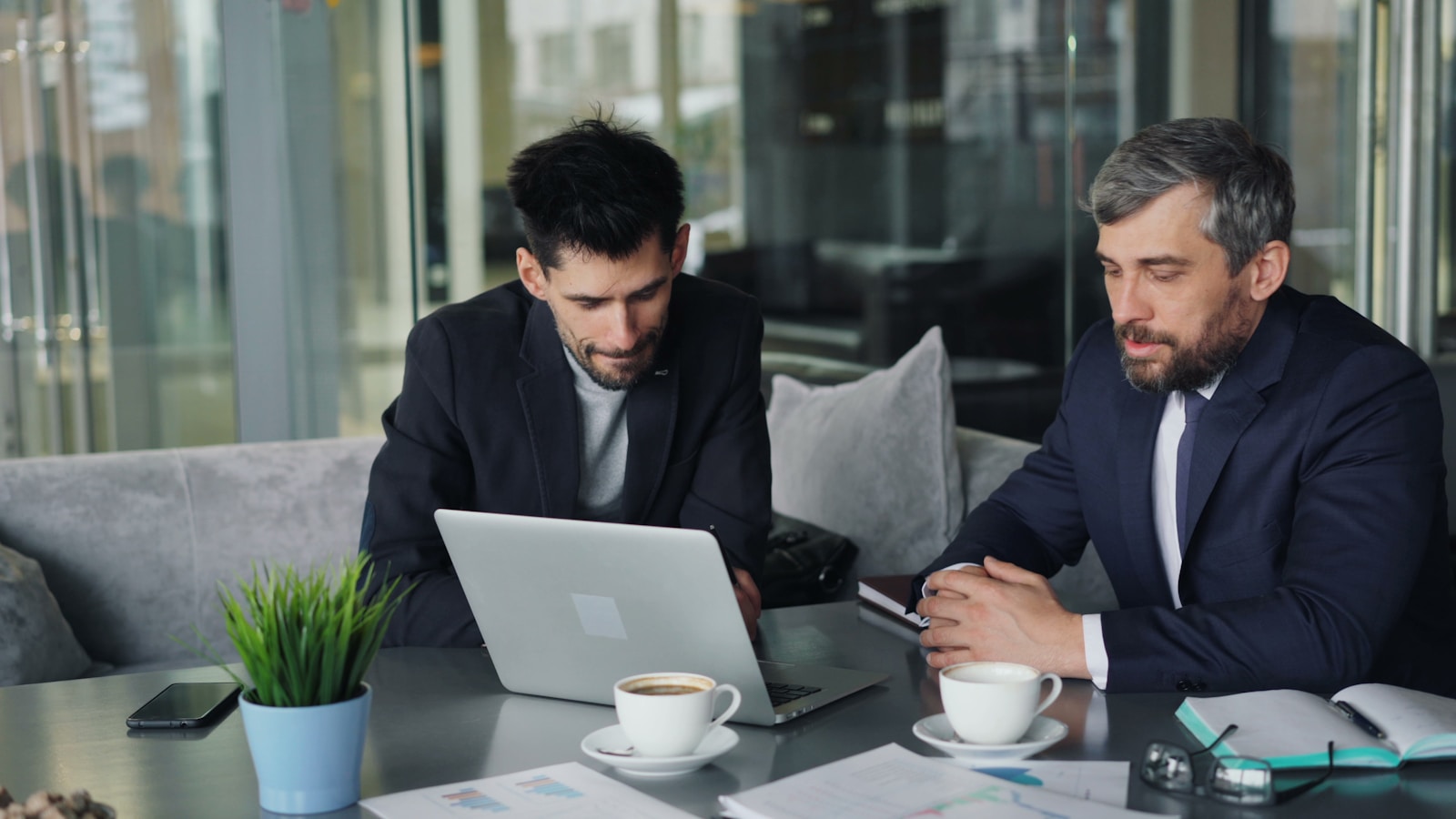 Working with data and spreadsheets on a laptop